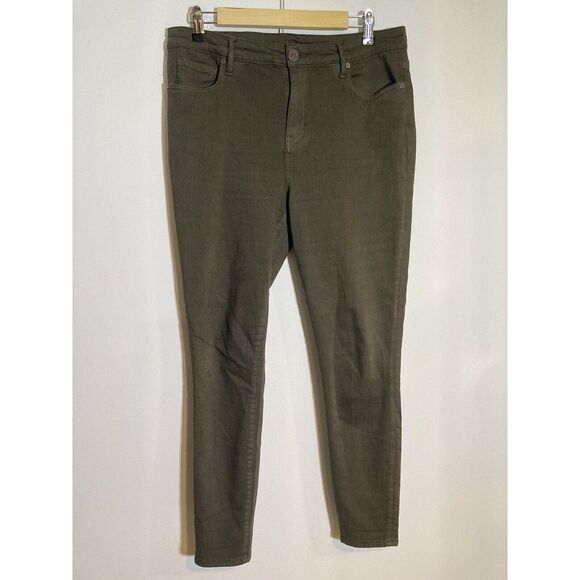 Kut from the Kloth Women's 12 High Rise Ankle Skinny Jeans Green - Picture 4 of 7